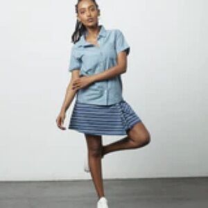 Known Supply organic Blue Short Sleeve story Camp Shirt medium button up